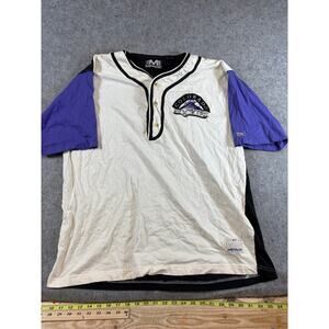 Vintage 90s Colorado Rockies Jersey Mens White 2XL MLB Baseball Colorblock Shirt